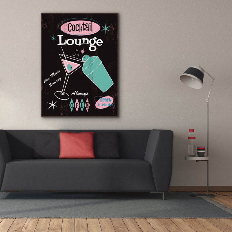  «Cocktail Lounge» par Fiona Stokes-Gilbert, art mural sur toile, 40 po x 54 po, H 54 po x l 40 po