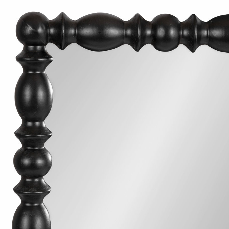 Miroir rectangulaire en bois festonné, Bois manufacturé, Noir, noir, noir, noir, 33.5" x 23"