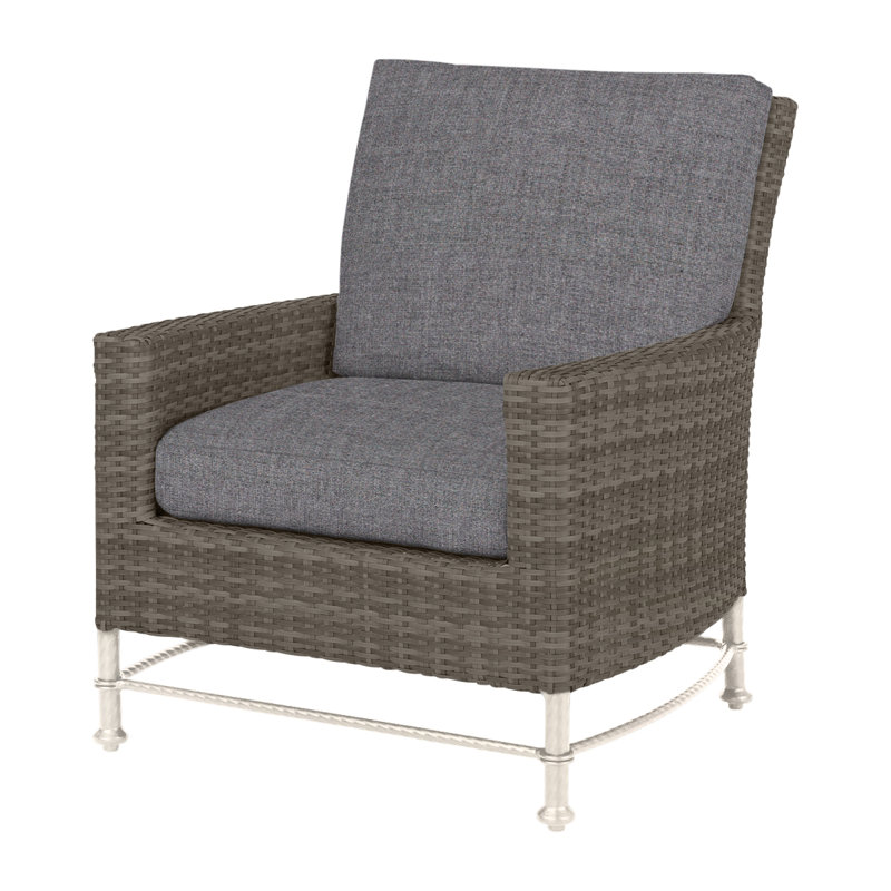 Alexee Woven Lounge Chair Frame with Cushions, Cast Ash Sunbrella® Plainweave, Ash II, Mink