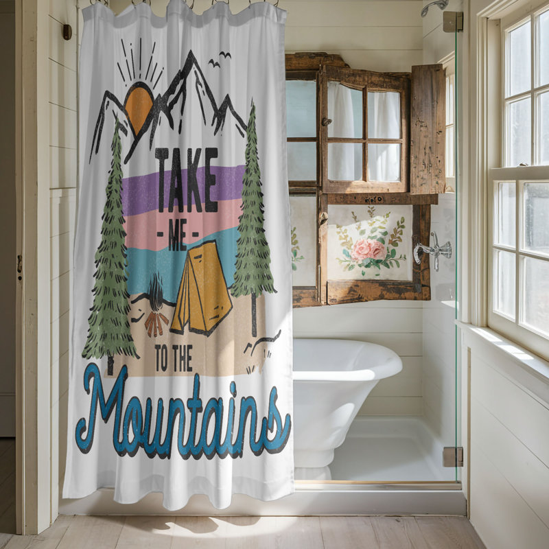 Rideau de douche 1 pièce Alpine Serenity, H 74 po x l 71 po