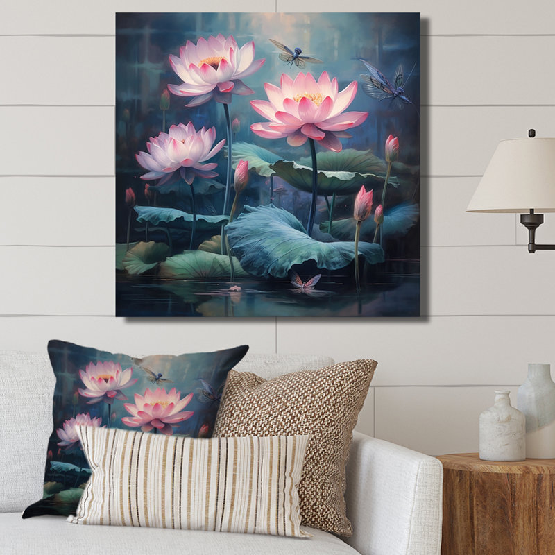 Impression sur toile Lotus Lotus, H 30 po x l 30 po x P 1 po, Toile tendue