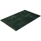 Overdyed One-of-a-Kind 4' 2" X 6' 3" Hand Knotted Area Rug