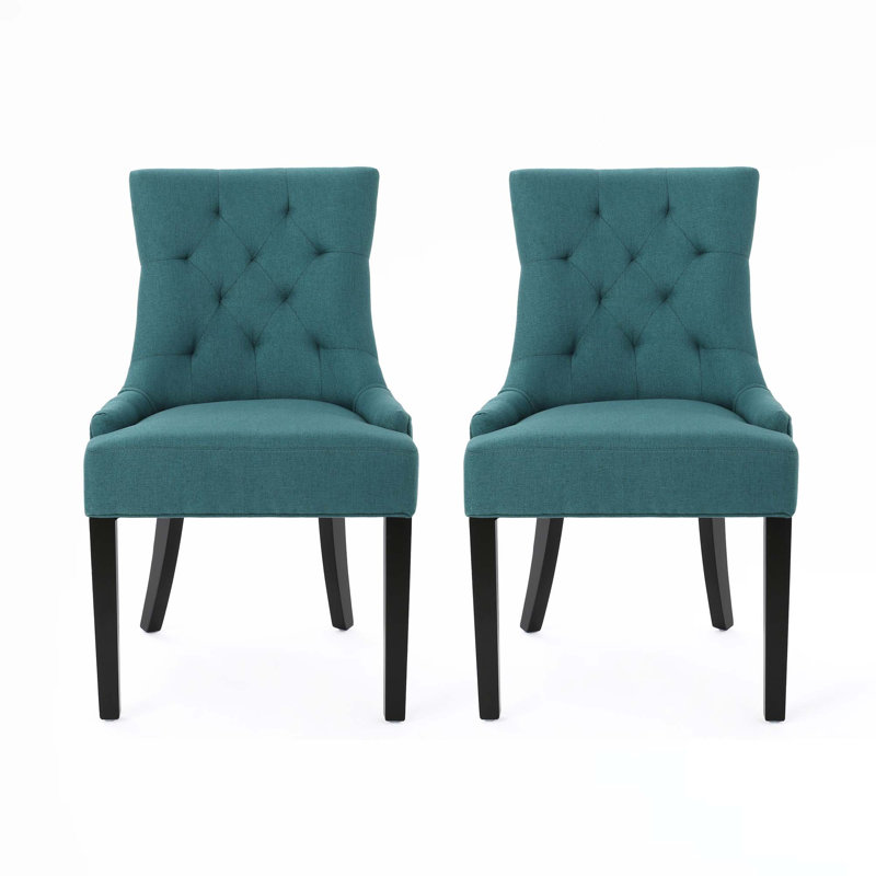 Chaises de salle à manger rembourrées Modern, Tissu à tressage panier gris clair, 2