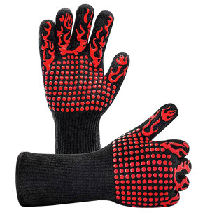 Cut-Resistant Grill Gloves Kitchen Safe Cooking Gloves For Men Oven Mitts  Smoker Barbecue Grilling L 
