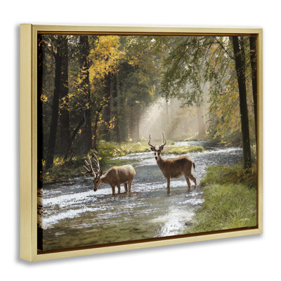 Art mural encadré, "Deer" par Amber Sterling