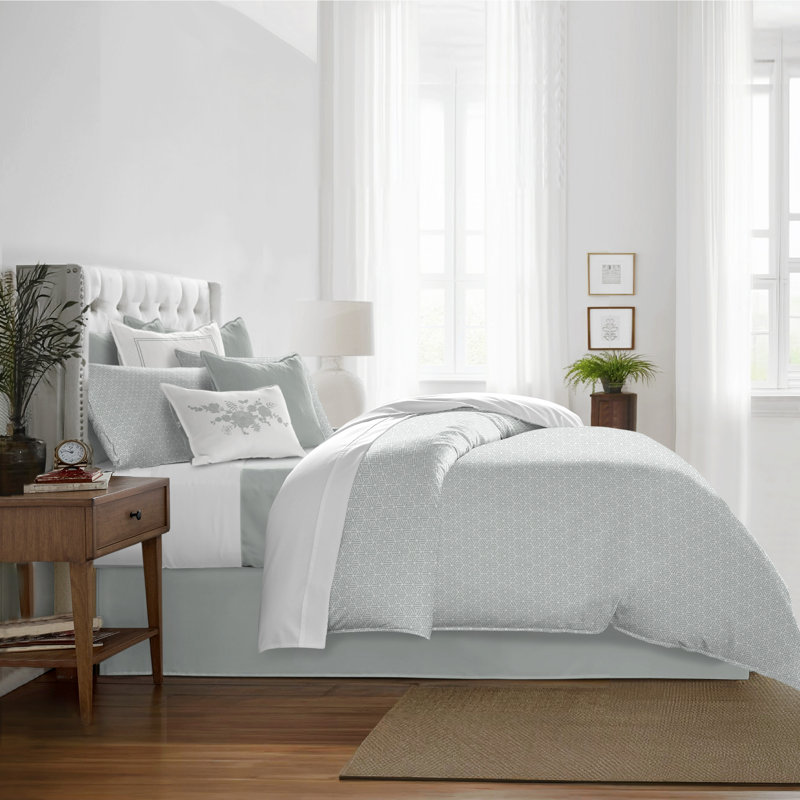 Perry Reversible Cotton Duvet Cover Set, Cal.King Duvet Cover + 2 King Shams
