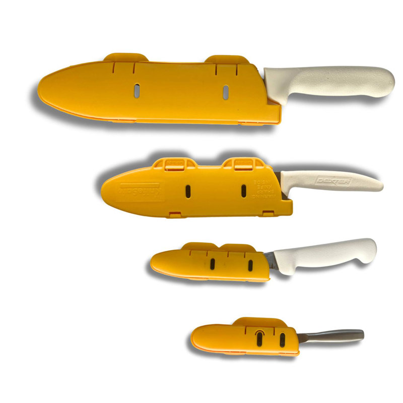 Blade Guard Secure Knife Blade Edge Protection Cover, Sheath 4PK Set, Yellow