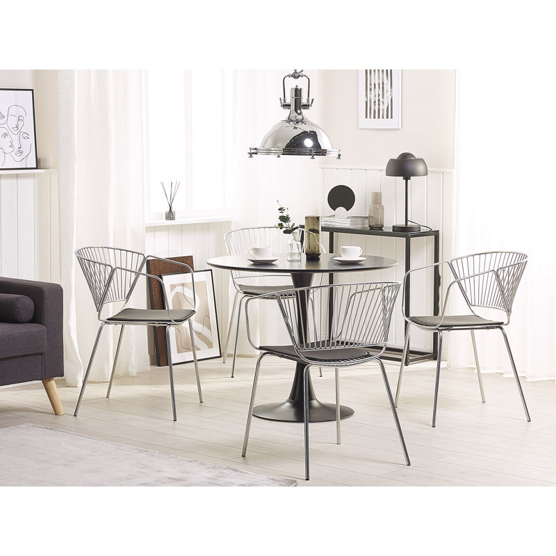Boghos 44 cm H Slat Back Armchair, Silver