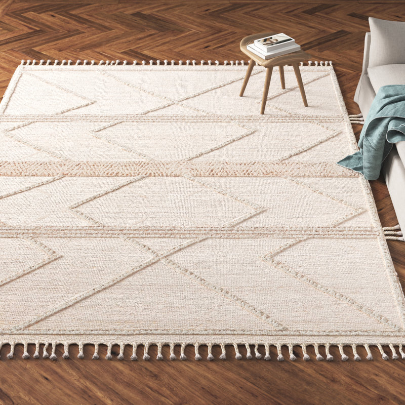Hanna Hand Knotted Geometric Indoor Rug, Rectangle 4' x 6'