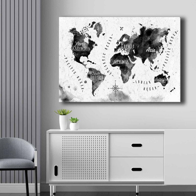 Elegant Decorative Canvas Painting, 27.6 x 39.4 inches | 100% Canvas (Thickness: 0.1 inches) & 100% Pine Wood Frame (Thickness: 0.9 inches) | Modern White, Grey & Black Design, Perfect for Home Décor & Art Lovers
