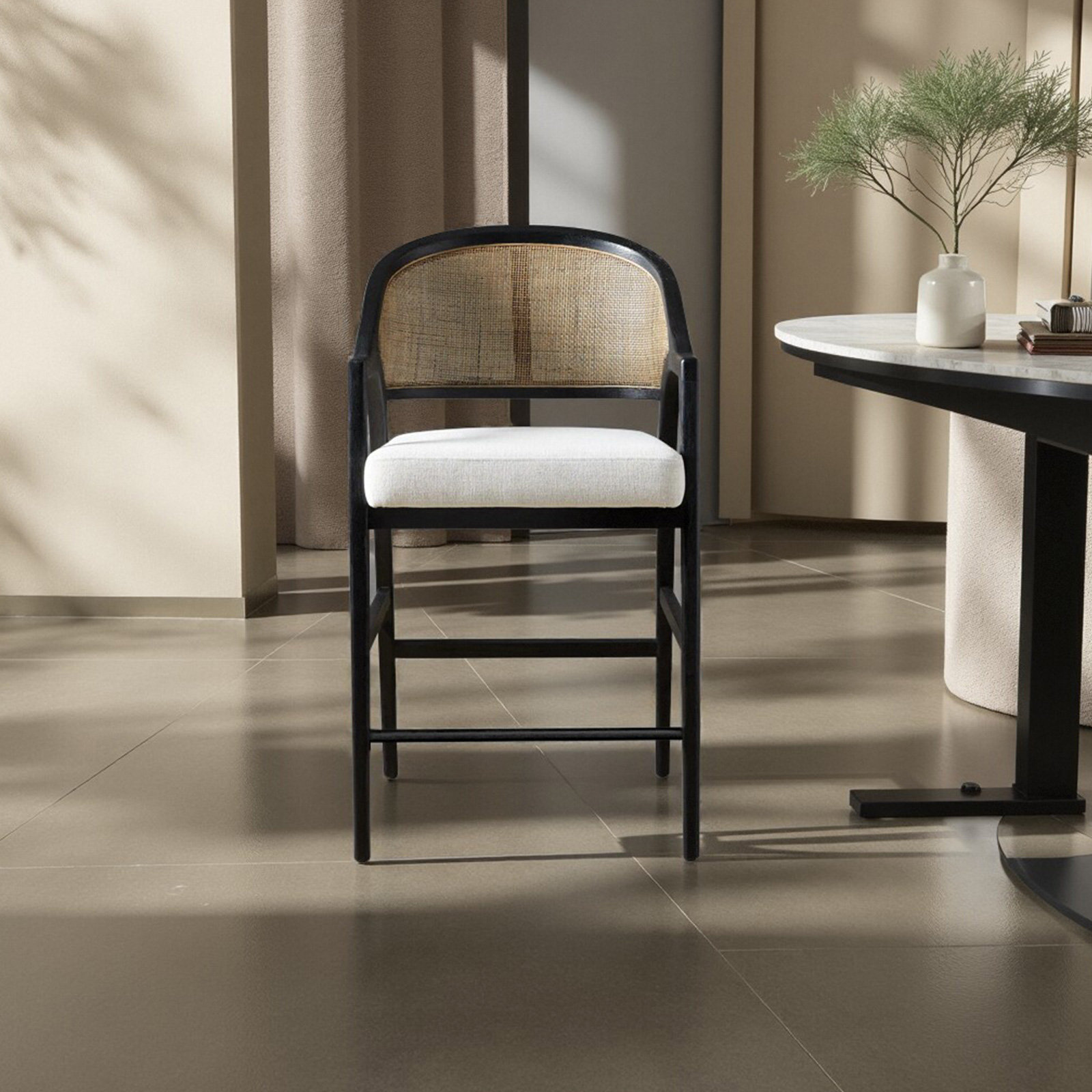Lawler 25" Bar Stool, Black