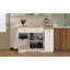 Buffet de rangement multifonctionnel, rangement pour poubelle, armoire à porte coulissante et support à épices à 3 niveaux, îlot de cuisine pour la cuisine et la salle à manger (blanc)
