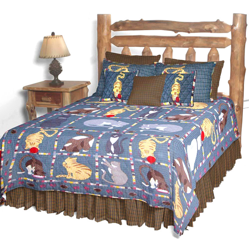 Farmhouse / Country Cotton Patchwork Quilt, Twin Quilt