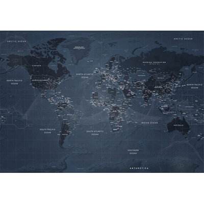 Murale carte pelez et collez - mappemonde contemporaine