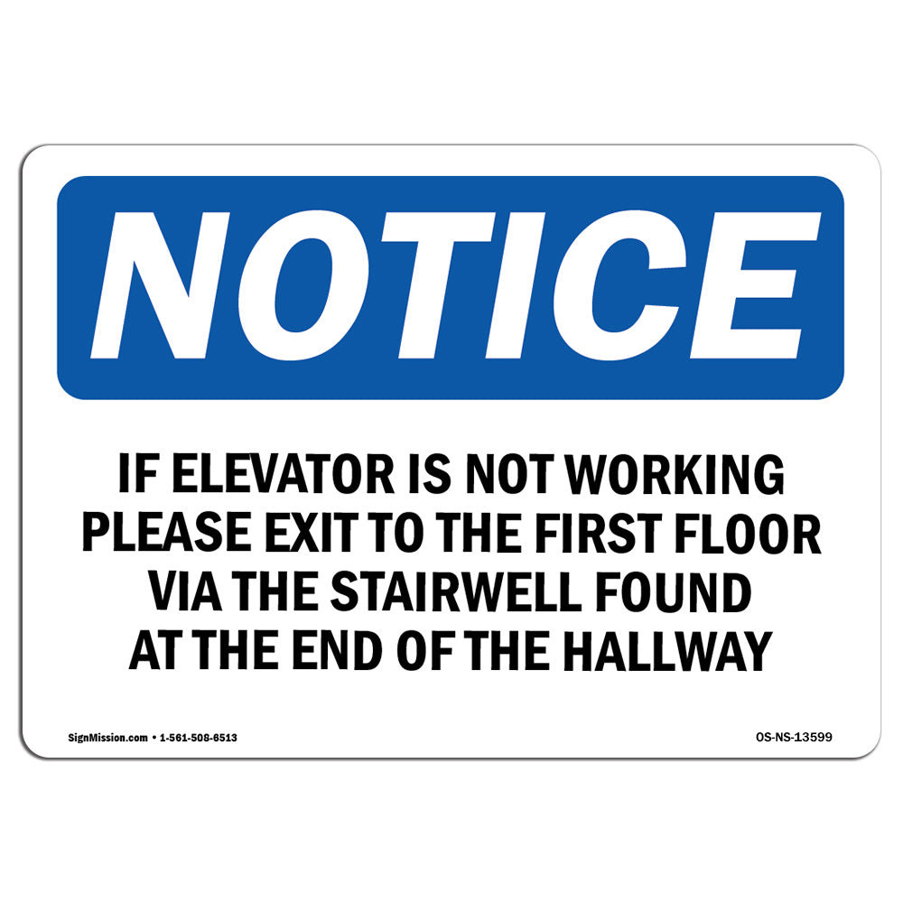 SignMission If Elevator is Not Working Please Exit Sign | Wayfair