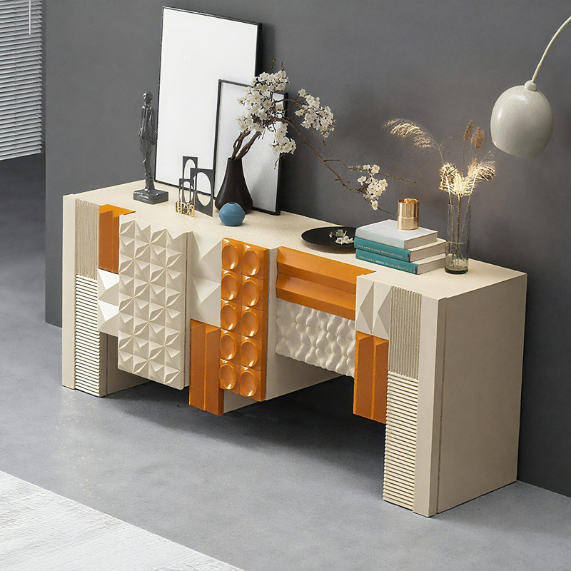 Console Modern Minimalist Art Design, Kaki, H 31,5 po x l 70,87 po x P 15,75 po