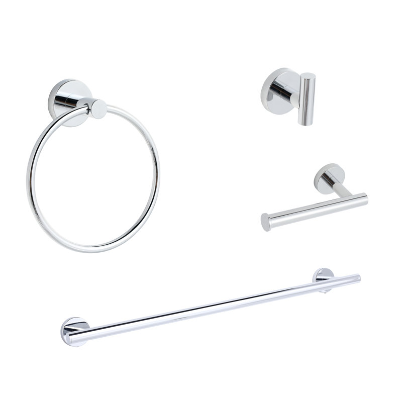 4 - Piece Bathroom Hardware Set, Chrome