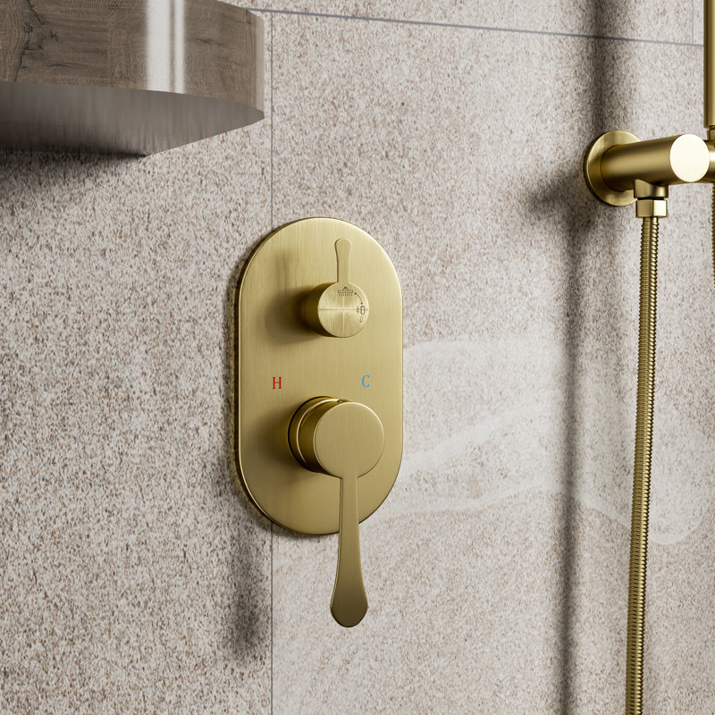 All-In-One Kit with Rough in-Valve, Brushed Gold