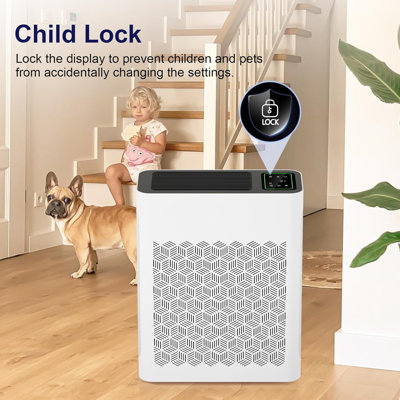 Purificateur d'air HEPA avec affichage des MP 2,5 et mode automatique, jusqu'à 2000 pieds carrés Pi.