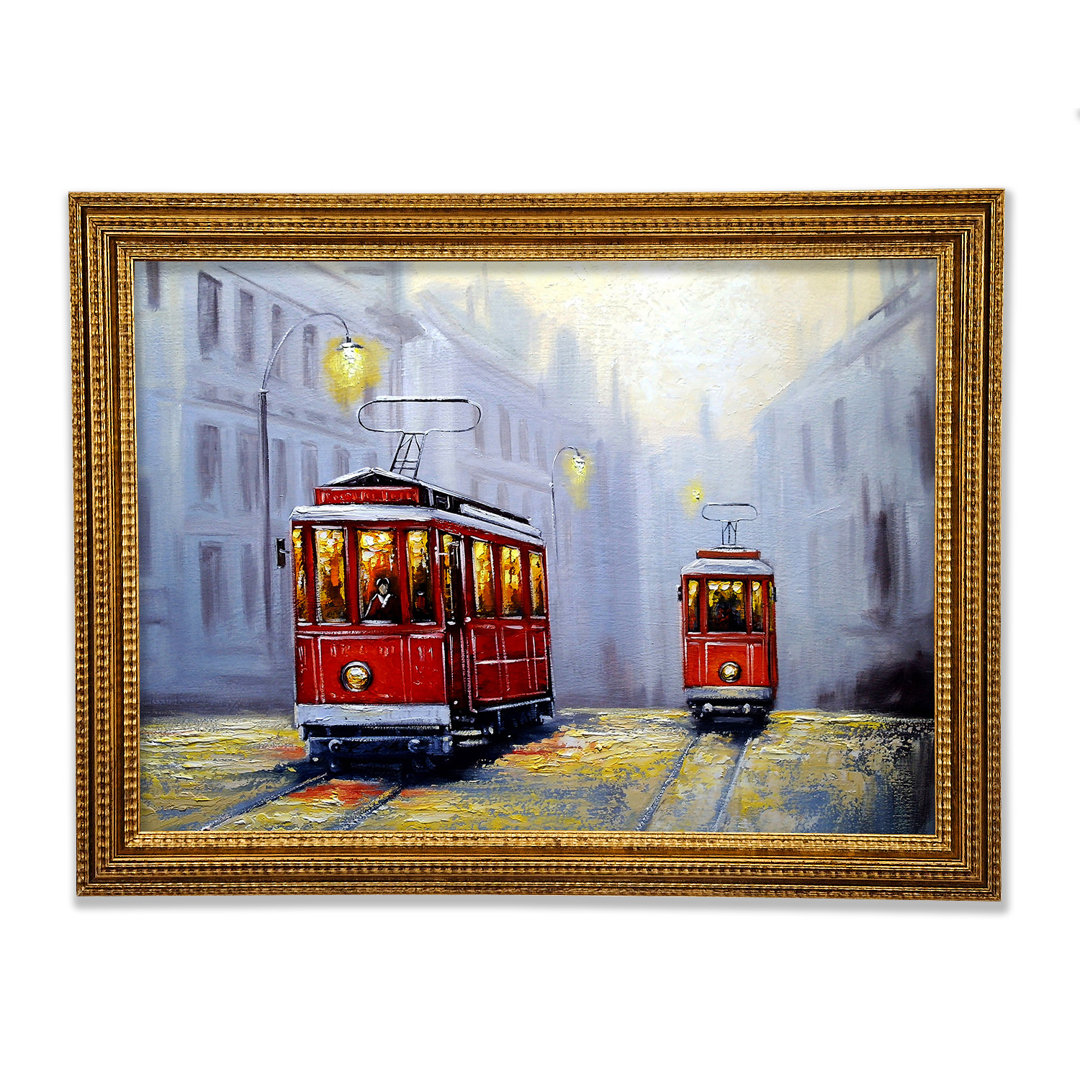 Tram City Nights - Einzelne Bilderrahmen Kunstdrucke