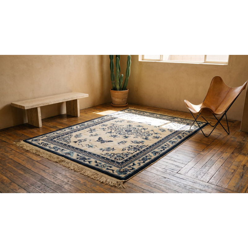 Antique Chinese - Silk Knotted Rug