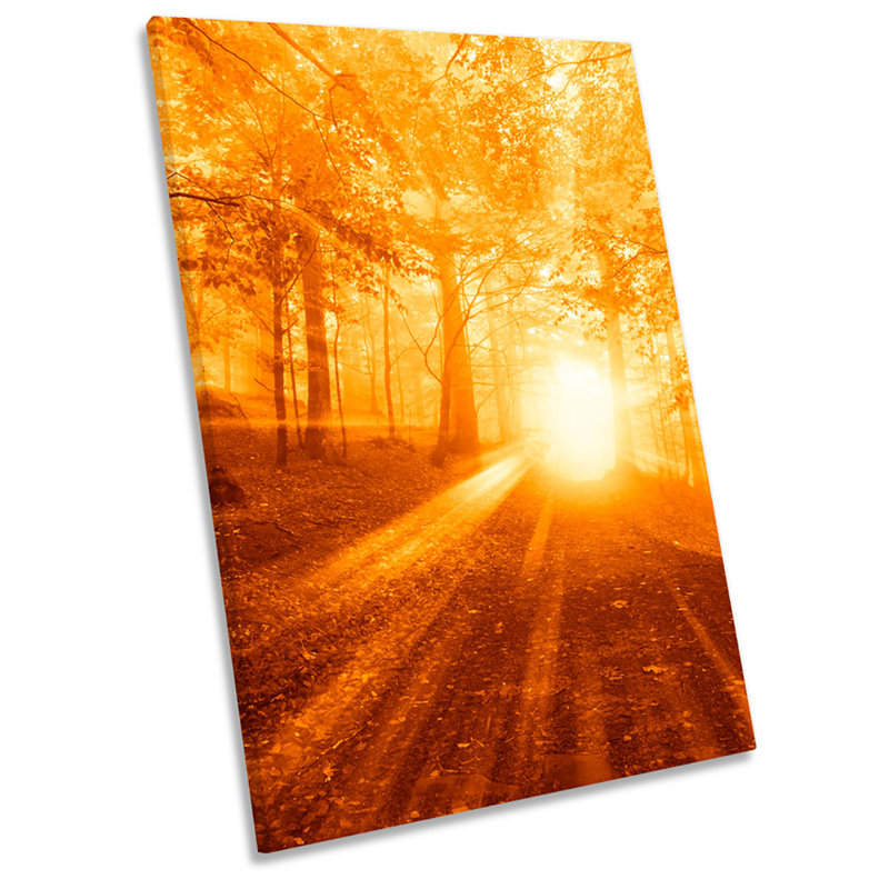 X0333 Sunset Landscape Forest - Wrapped Canvas Print, 18cm H x 12cm W x 2cm D