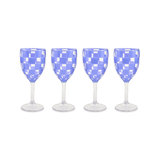 Black Check Acrylic Wine Goblets