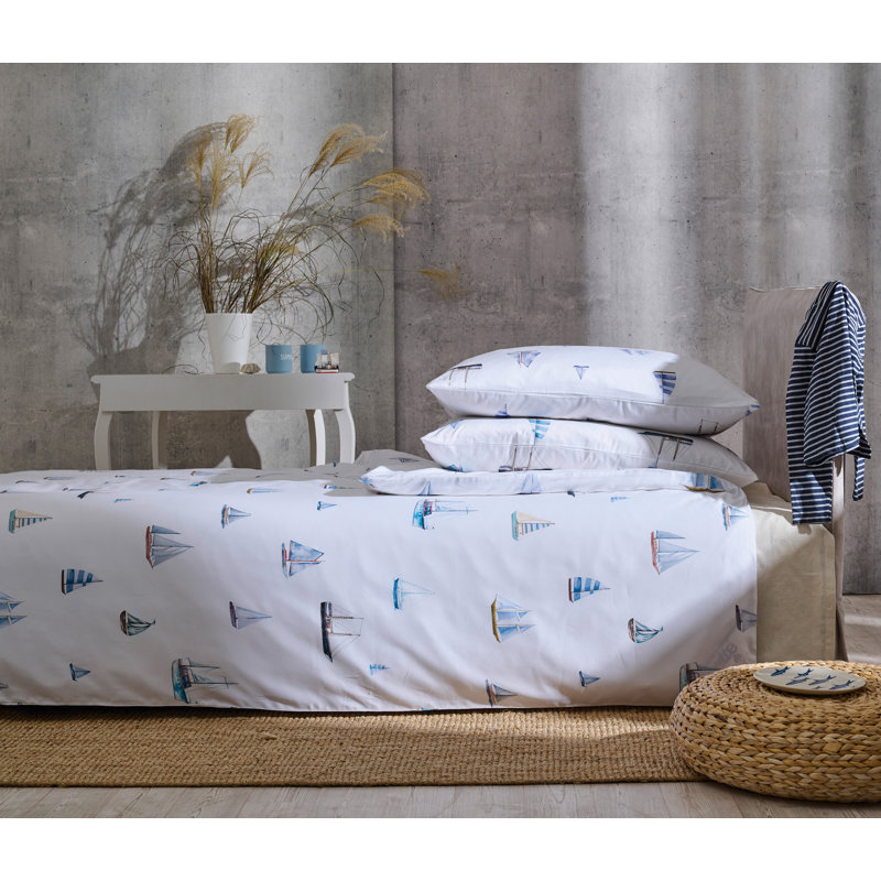 East Urban Home Cotton Duvet Cover Set with Pillowcases, 135 x 200cm