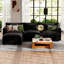 Canapé modulaire rembourré en L de 4 pièces avec repose-pieds 4 pièces de 113 po-118040549