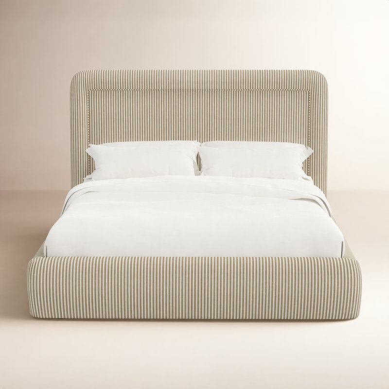 Stoffer Home x Cloth and Co. Marisa Bed, Full, Jane Stripe Burlap