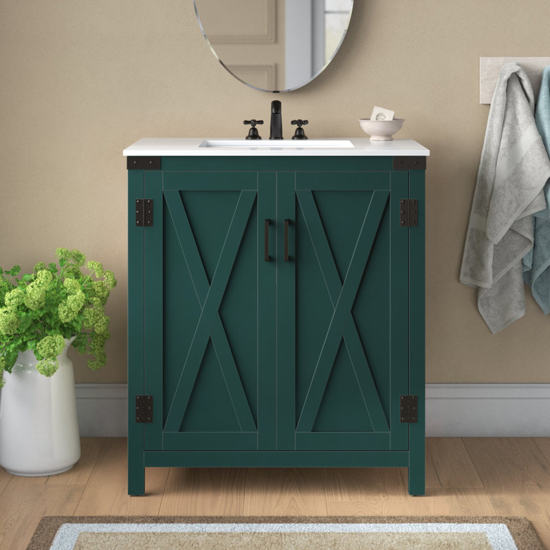 Ensemble de meuble-lavabo simple 30 po Slayton, Vert
