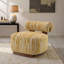 Chaise d'appoint de style contemporain avec dossier cylindrique en mousse à haute densité et tissu zébré revêtu de tissu d'ameublement jaune-171673703