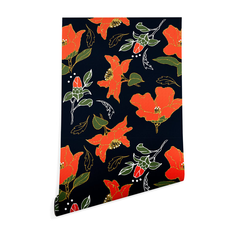 Panneau de papier peint adhésif Kesgrave Night Bloom, 4' L x 24" W