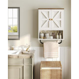 Bathroom Wall Cabinet With Open Partition & Rustic Towel Bar