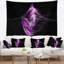 Tapisserie abstraite mauve sur fond noir-28495274