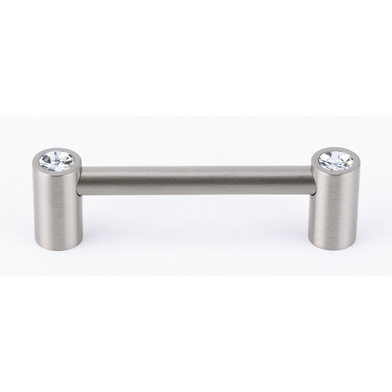 Poignée barre 3 1/2 po Swarovski Crystal, Nickel satiné, 3 1/2 "