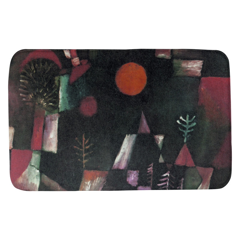 Tapis pour salle de bain full moon Maglio, l 21 po x L 34 po, Rouge