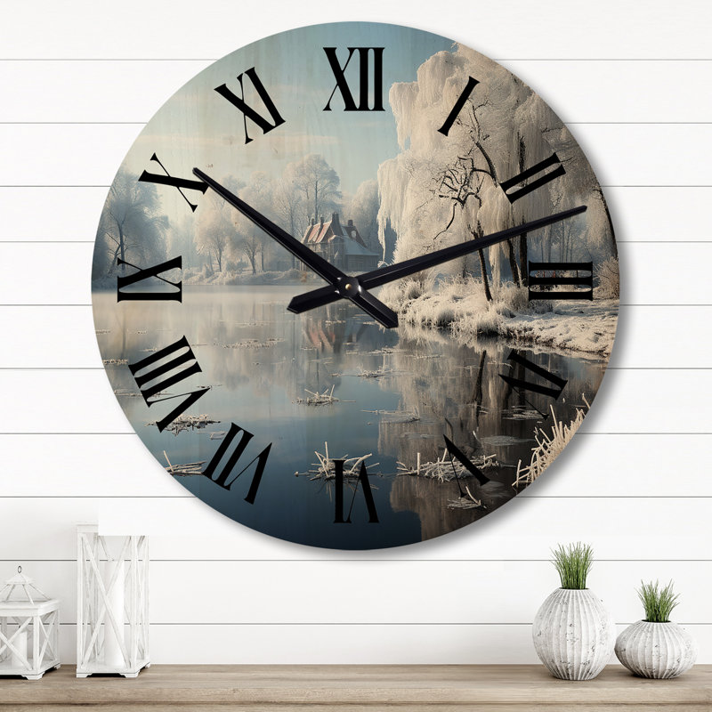 Horloge murale paysage d'hiver, Grand