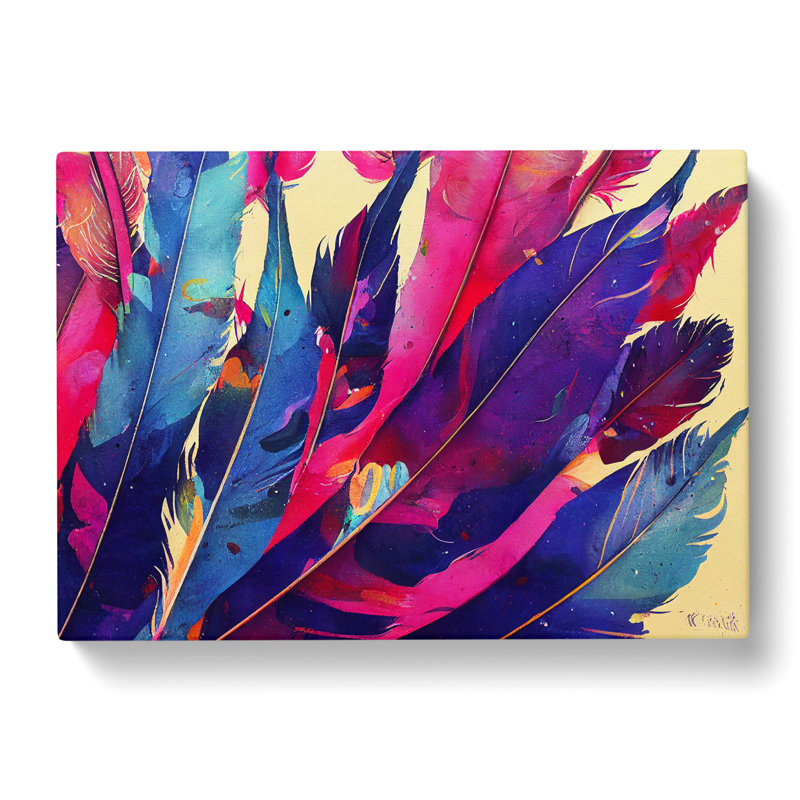 Bird Feather Splash Vol.4 - Wrapped Canvas Print, 35cm H x 50cm W x 3cm D