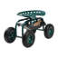 Chariot de jardin roulant robuste avec siège pivotant et plateau à outils - Scooter d'extérieur d'une capacité de 300 lb