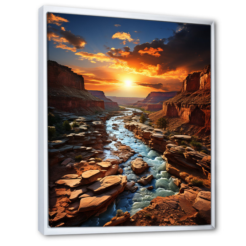 Bendte Majestic Stormscape, H 40 po x l 30 po x P 1,5 po, Cadre flottant blanc