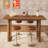 Farmhouse 63" Solid Wood Bar Table, Rectangular Counter Height Table with Open U-Shape Legs