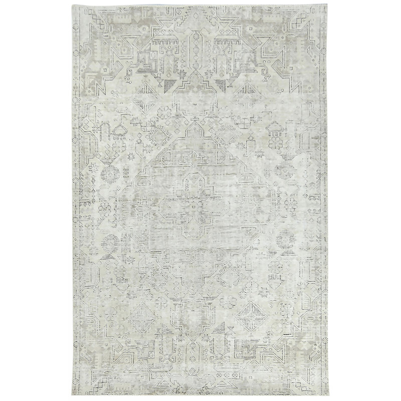 Tapis oriental antique délavé à la main 5 x 7