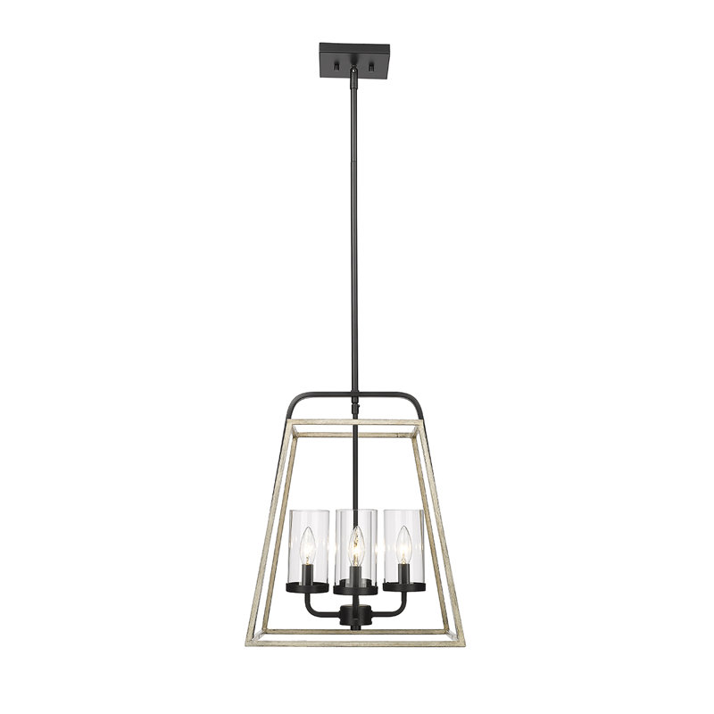 Luminaire suspendu carré à 4 lumières 