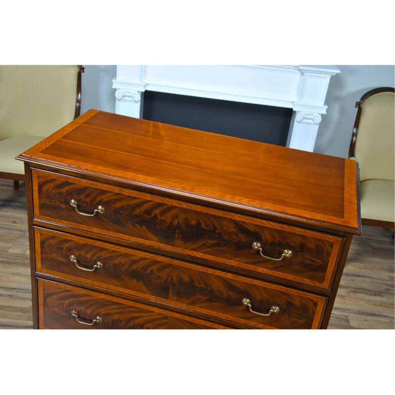 Commode à bandes acajou