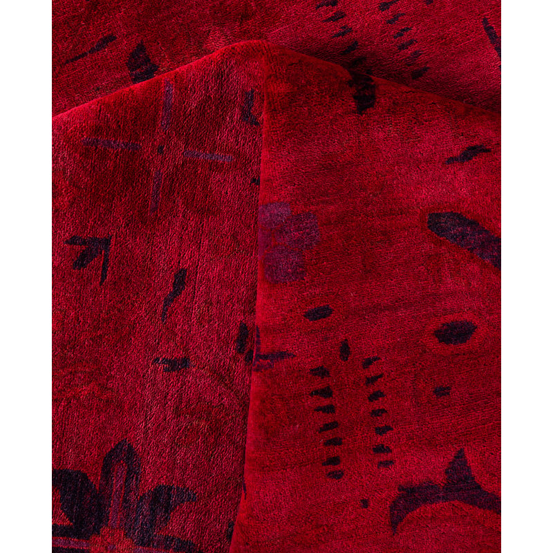 Overdyed Hand-Knotted Wool Modern-Contemporary Red Area Rug 12' 1" x 17' 9"