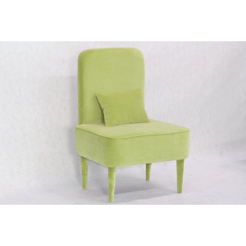 Pastel Velvet Accent Chair, Lime Green