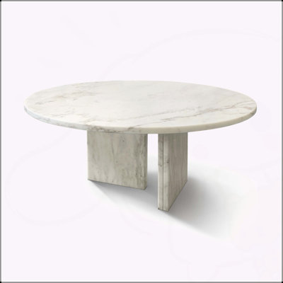 Marble Coffee Table, Small Living Room Accent, Genuine Stone