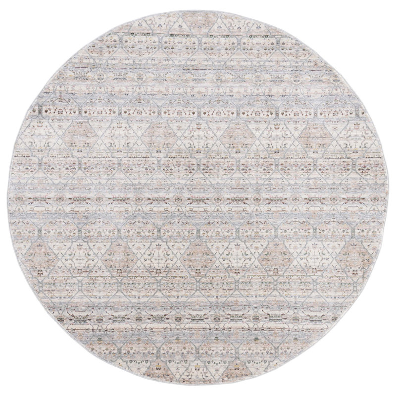 Tapis ivoire / bleu Princeton 911, Rond 6 pi 7 po
