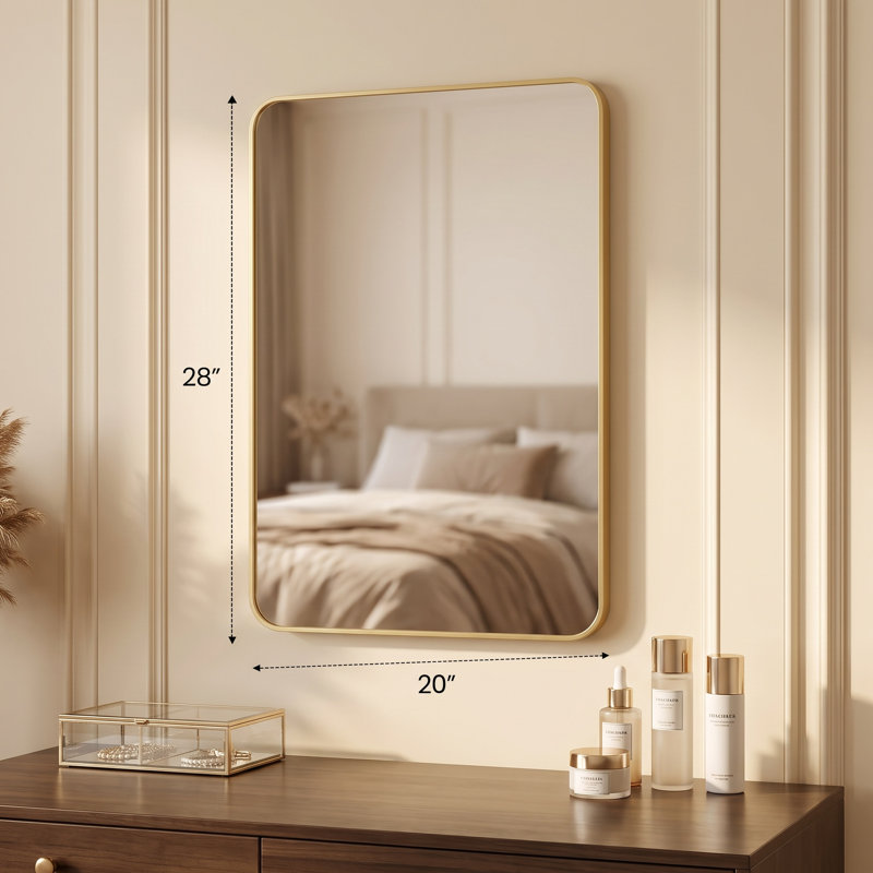 Miroir de salle de bain, Doré, 20''×28''